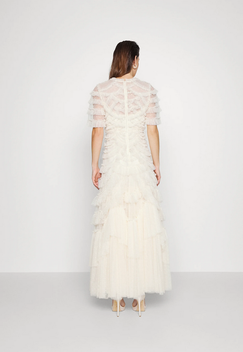 NEEDLE & THREAD - Robe longue tulle beige - C03532