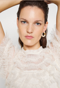 NEEDLE & THREAD - Robe longue tulle beige - C03532
