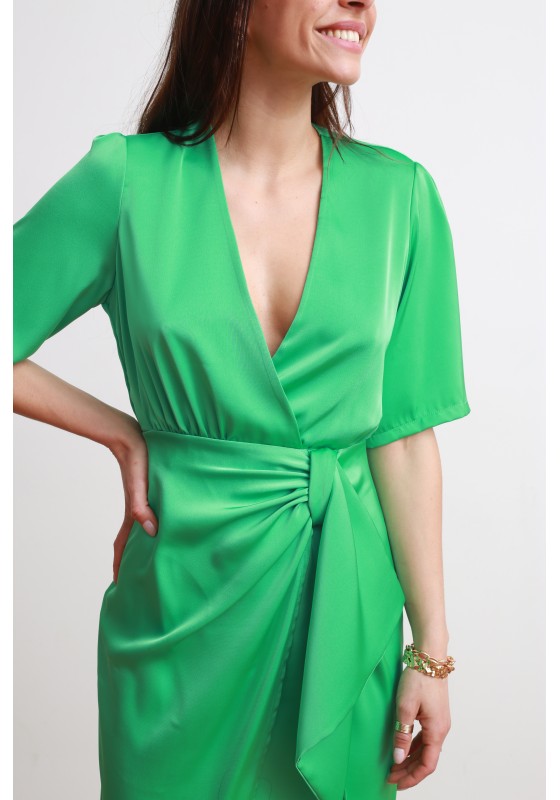 JANE WOOD - Robe mi-longue verte - C03533