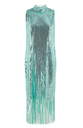 EIKO AI - Robe Longue Sequins Vert d'eau - C03212