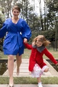 ESSENTIEL - Robe portefeuille bleue  - C02471