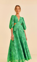 FARM RIO - Green Richelieu - Robe Midi - Verte - C03182
