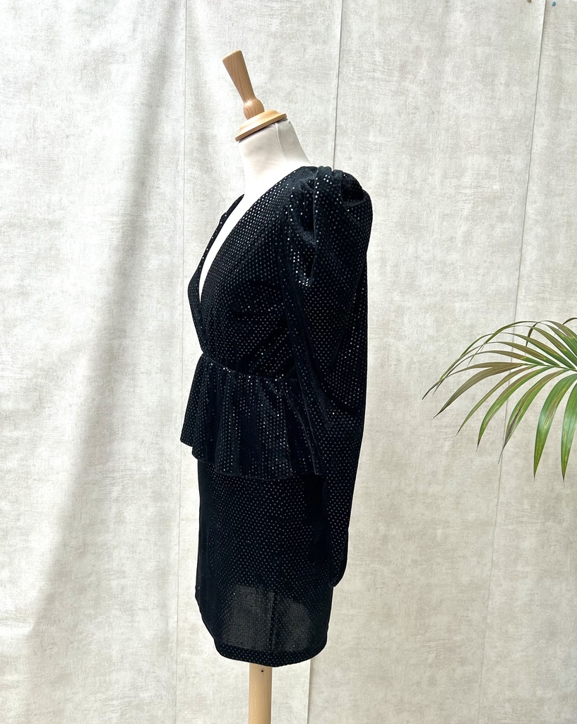 ANIYE BY - Robe courte noire velours  - C02602