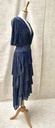 MAJE - Robe mi-longue bleue RUFFINE - C02630