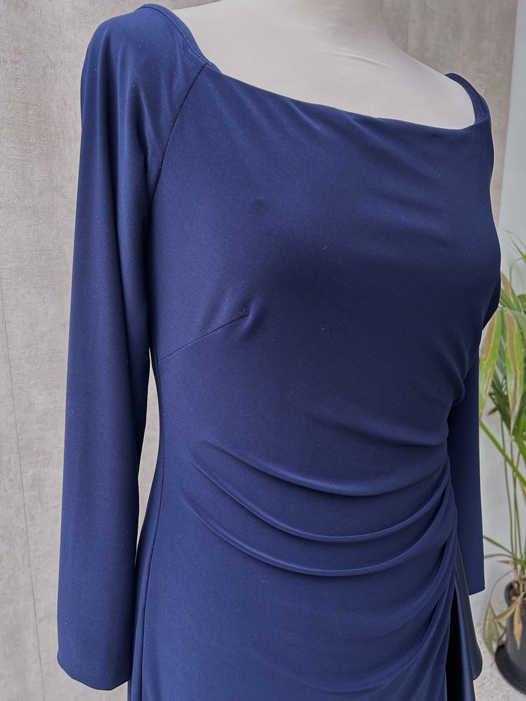 RALPH LAUREN - Robe longue bleu marine - C02704