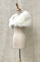 SANS MARQUE - Veste fourrure bolero plumes blanc  - C01821