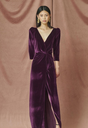 COOSY - Robe longue velours mauve  - C03535