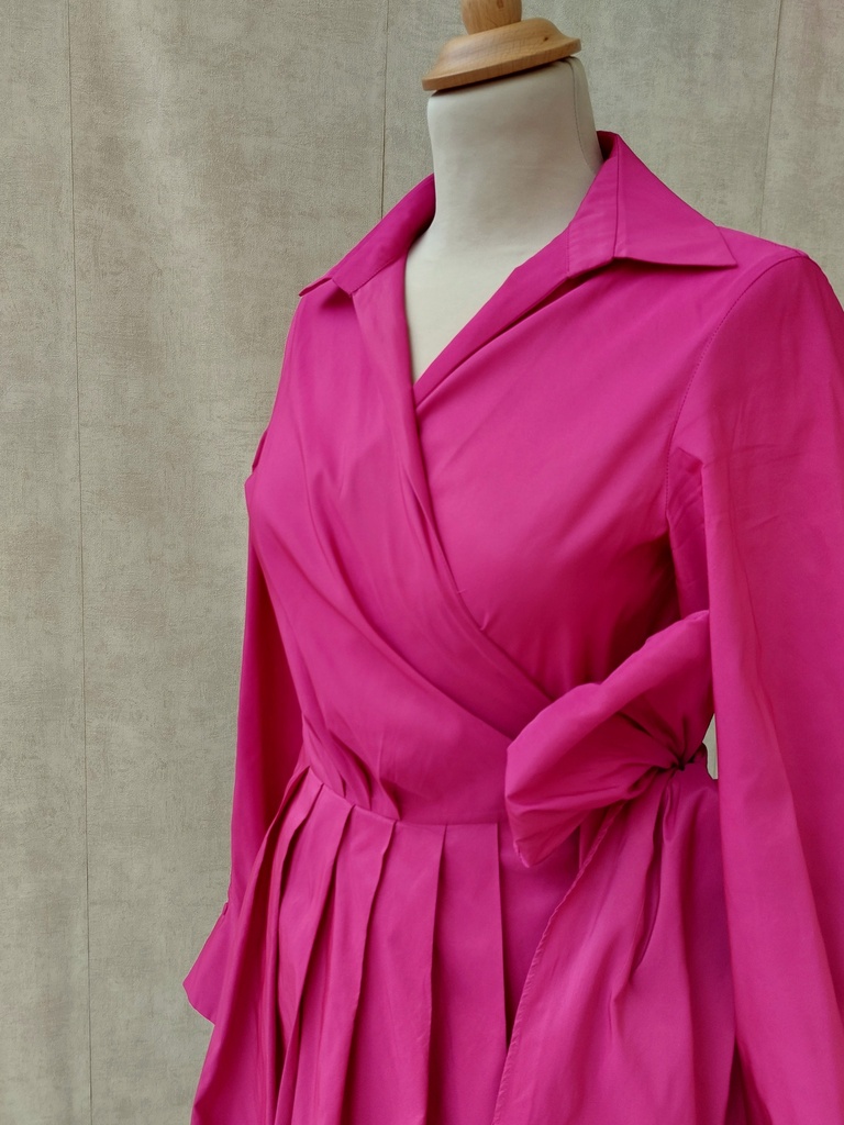 CAROLINA HERRERA - Robe longue rose fuschia  - C03541