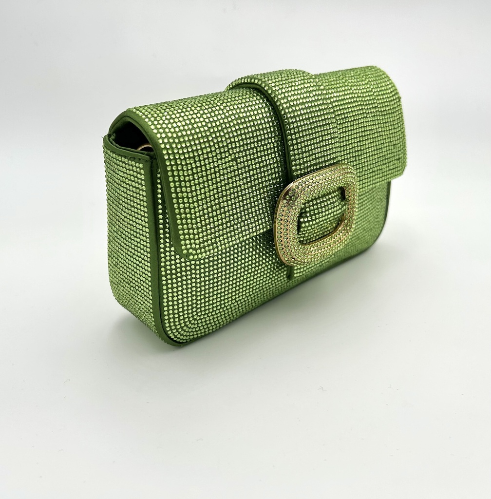 Sac vert avec strass - A1297
