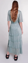 MAJE - Robe mi-longue verte Ruffine - C03544