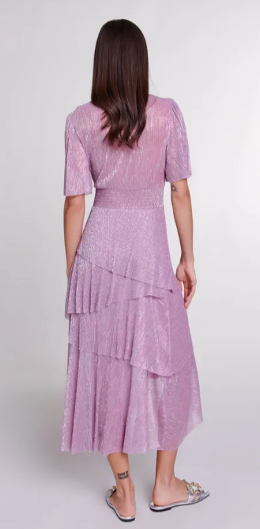 MAJE - Robe mi-longue mauve  - C03547
