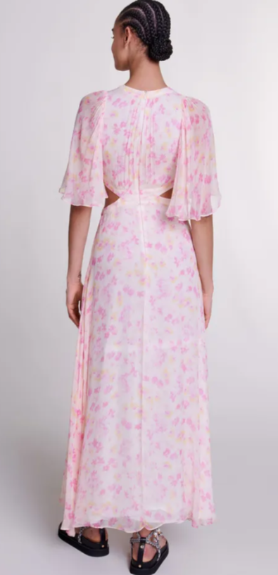 MAJE - Robe longue rose  - C03549