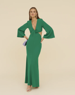 LADY PIPA - Robe longue verte - C03556