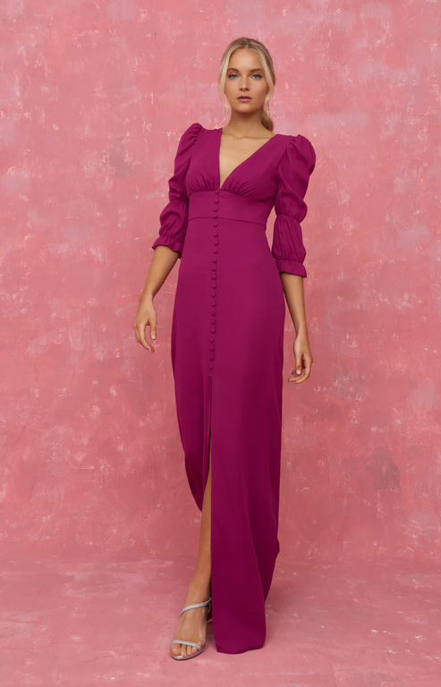 LADY PIPA - Robe mi-longue mauve - C03570