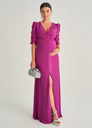 LADY PIPA - Robe mi-longue mauve - C03570