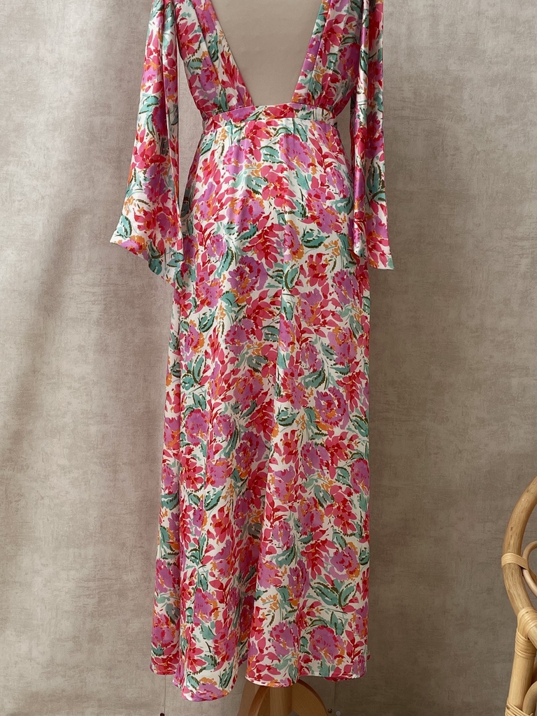 COOSY - Robe longue fleurie  - C03558