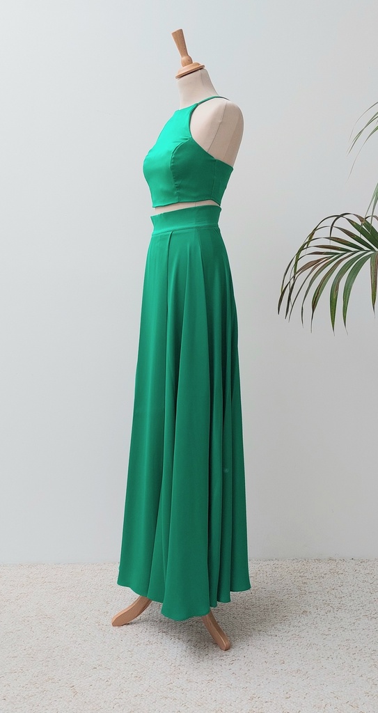 SORELLAS- Ensemble Haut et Jupe vert - C03573