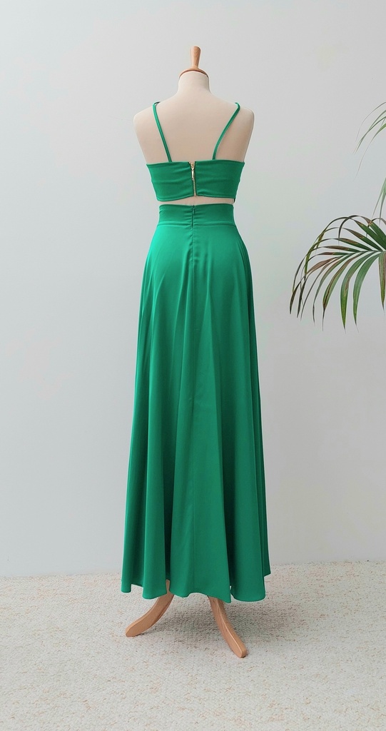 SORELLAS- Ensemble Haut et Jupe vert - C03573