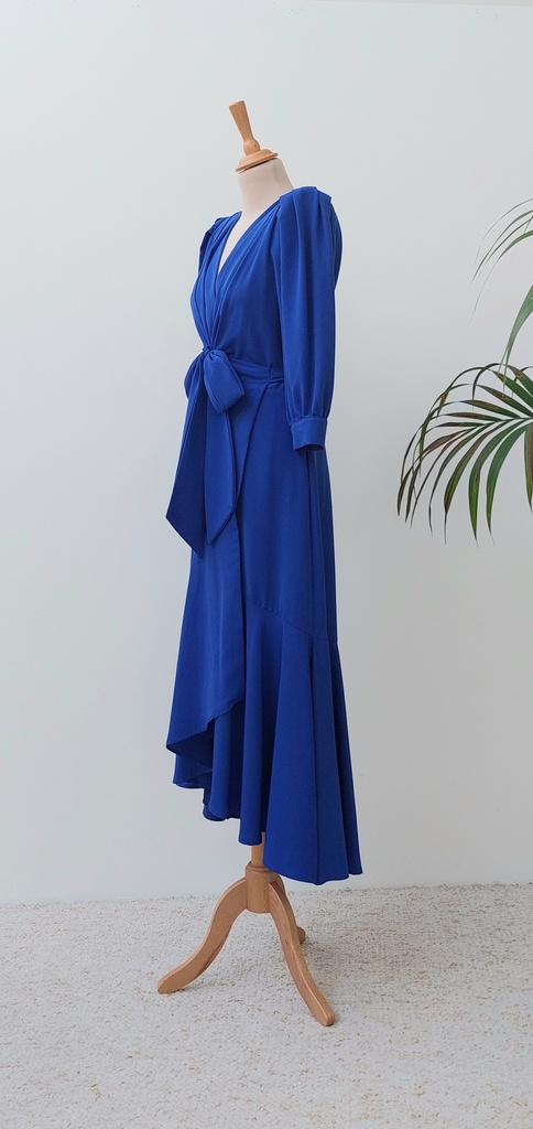 MAROSOL- Robe cache-coeur bleue  - C03574