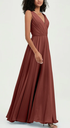 DUNTERY - Robe longue terracotta  - C03578