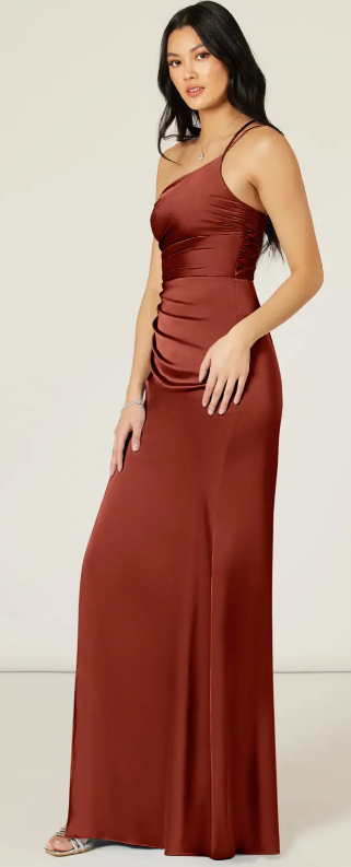 Azazie - Robe longue terracotta  - C03582
