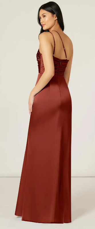 Azazie - Robe longue terracotta  - C03582