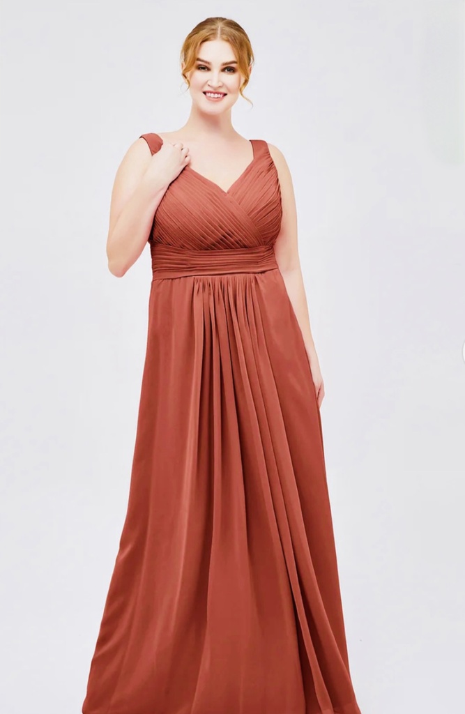 Robe longue terracotta- C03584