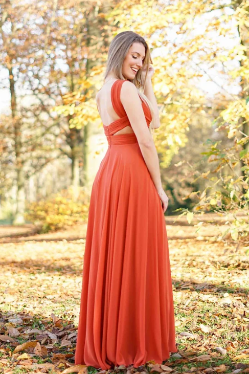 Robe longue terracotta - C03585