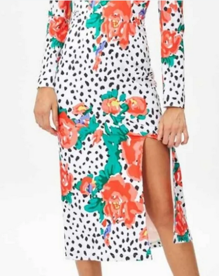 MIOH - Robe mi-longue fleurie  - C03589