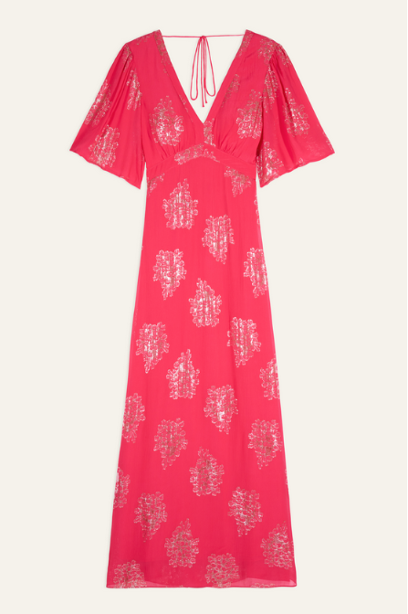 BASH - Robe longue ALBY rose - C03592