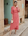 Robe Midi rose - T38 - C03376