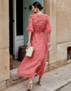Robe Midi rose - T38 - C03376
