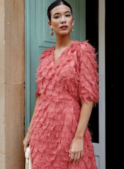 Robe Midi rose - T38 - C03376