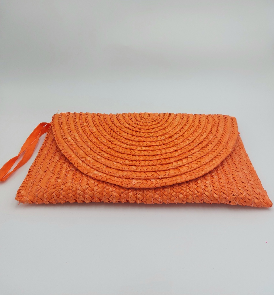 Sac pochette osier orange - A1382