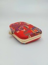 Sac rouge satiné fleuri - A1385