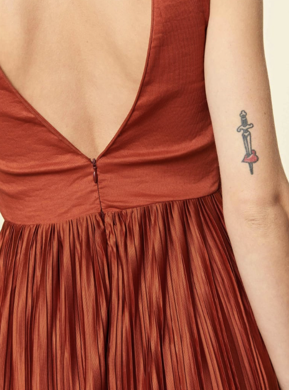 SESSUN - Robe Midi Terracotta - T34/36 - C03594