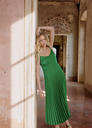 SEZANE - Robe Midi verte NISSA T36 - C03071