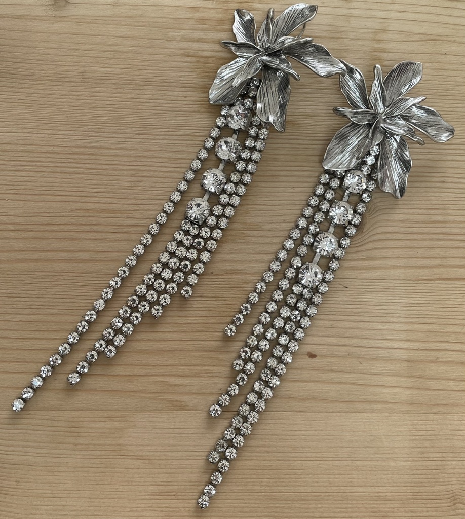LOC - ESSENTIEL - Bijoux - Boucles d'oreilles à fleur strass argentées - A921