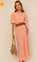 RIXO - Robe Longue Rose FLAVIA T44 - C03125