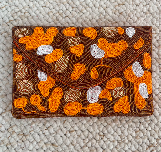 Sac Perles Oranges et Marrons - A931