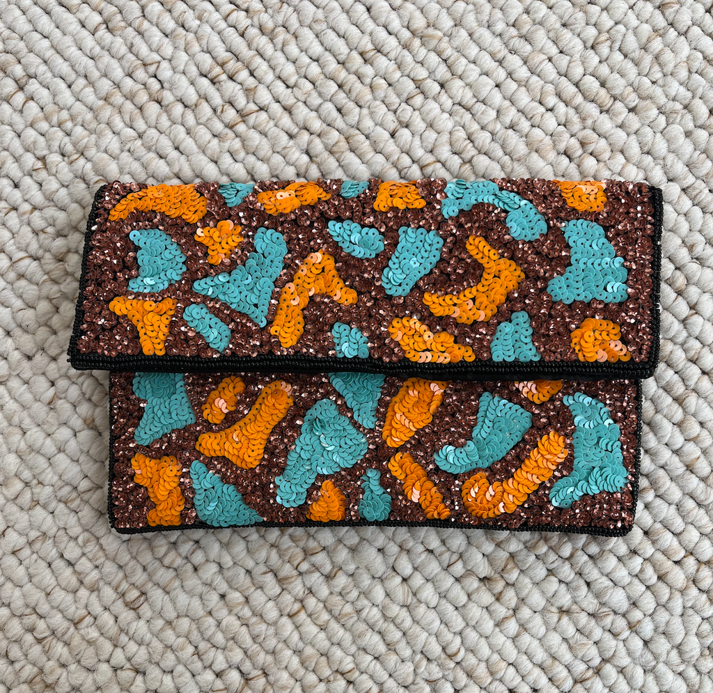 Sac Sequins - Orange et Bleu  - A930