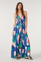 BA&SH  - GROOMY - Robe Maxi géométrique bleue nuit - T36 - C03222