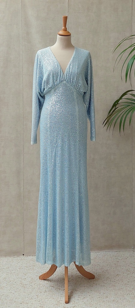 ANIYE BY - Robe Midi sequins bleus ciels - T40 - C03231