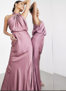 Robe Maxi soie vieux rose - T38 - C03243