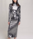 MAJE - Robe Midi argent  - T36 - C03306