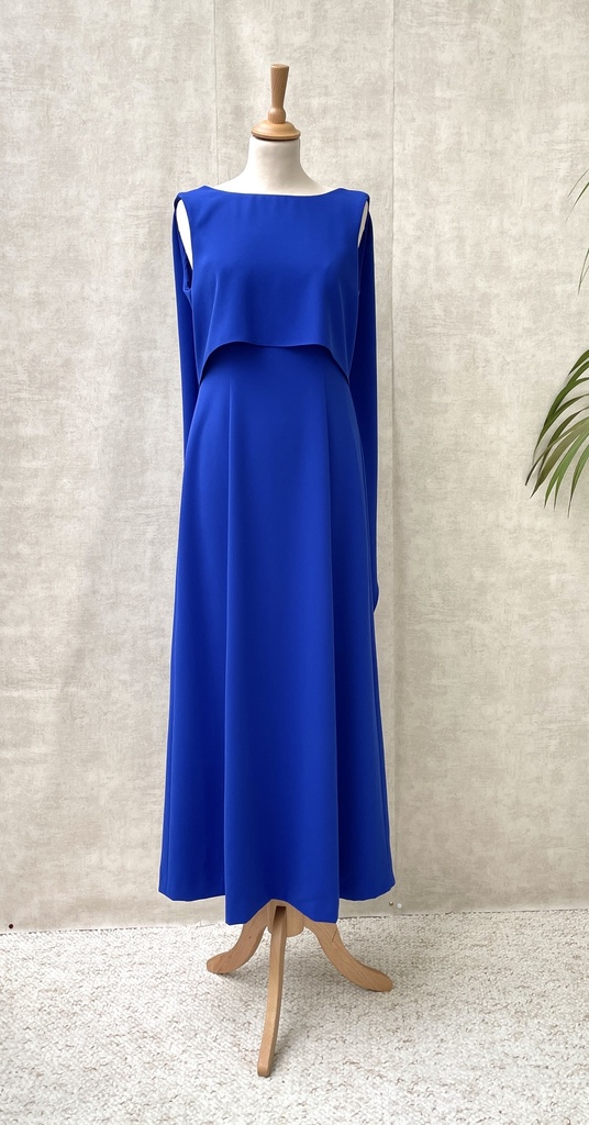 ADOLFO DOMINGUEZ - Robe Midi bleue  - T38 - C03321
