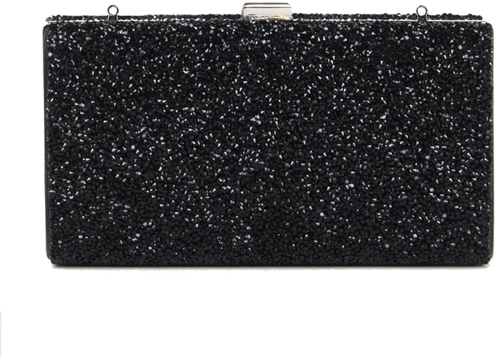 Pochette pierres brillantes noire - A1080