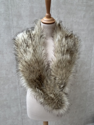 FUTRZANE - Veste écharpe fourrure brun C03404