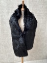 Veste écharpe fourrure noir C03405