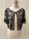 Veste capeline perles noire C03417